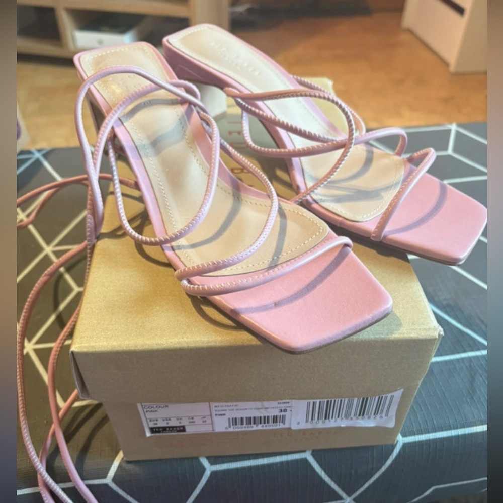 Ted Baker Ankle Wrap Heels - Pink - Picture 4 of 6